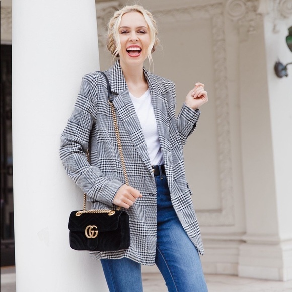 Vici Houndstooth Blazer Long Small - Picture 2 of 10